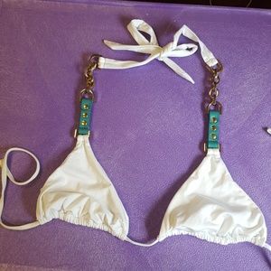Beach Bunny Bronze white chain  XL bikini top